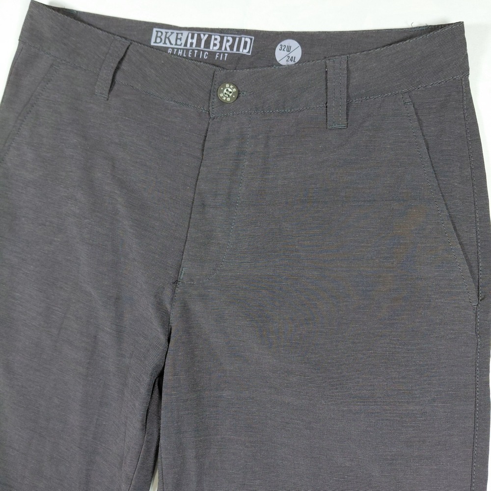 BKE Hybrid Parson Athletic Fit Shorts Mens 32 Charcoal Grey Stretch